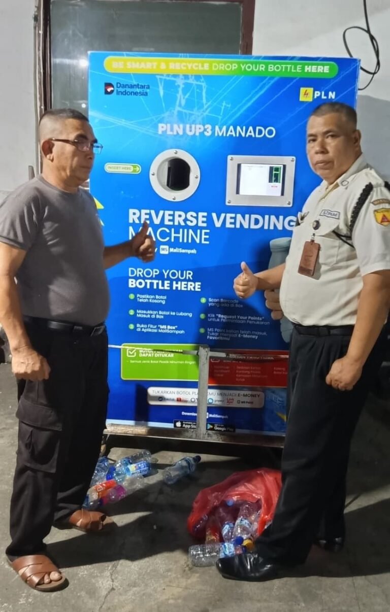 PLN UP3 Manado Sediakan Mesin Reverse Vending Machine: Tukar Sampah Plastik Jadi Cuan