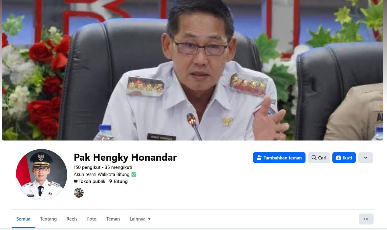 Beredar Akun Palsu Walikota Bitung, Pak Hengky Honandar