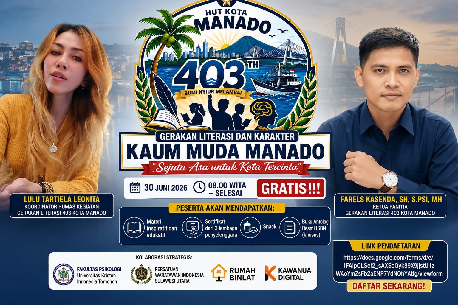 Gerakan Literasi 403 Dibuka, Generasi Muda Manado Disiapkan Hadapi Era Digital