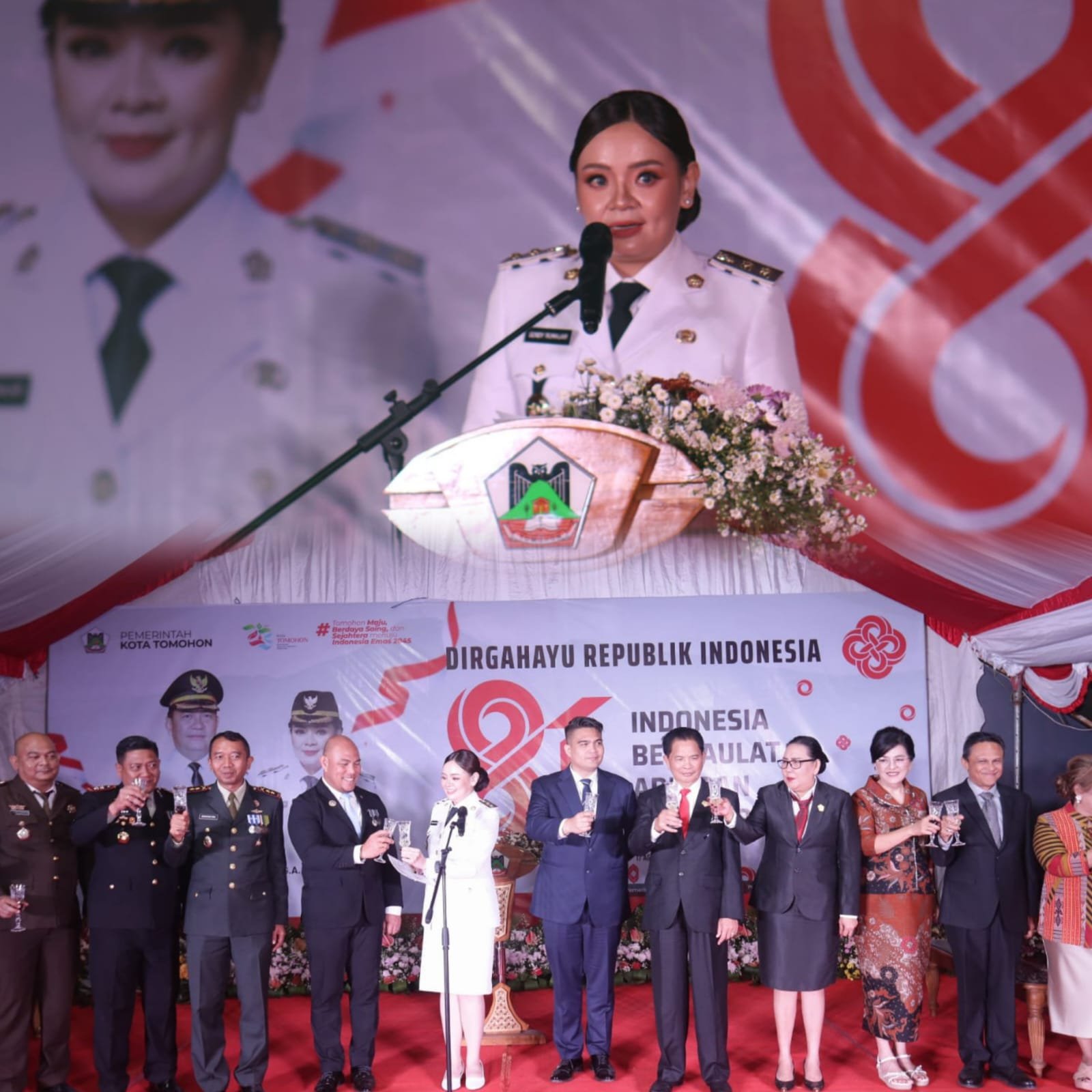 Toast  Kenegaraan HUT Ke 81 RI, Wawali Sendy Rumajar Beri Apresiasi Semagat Kebersamaan dan Gotong Royong Masyarakat