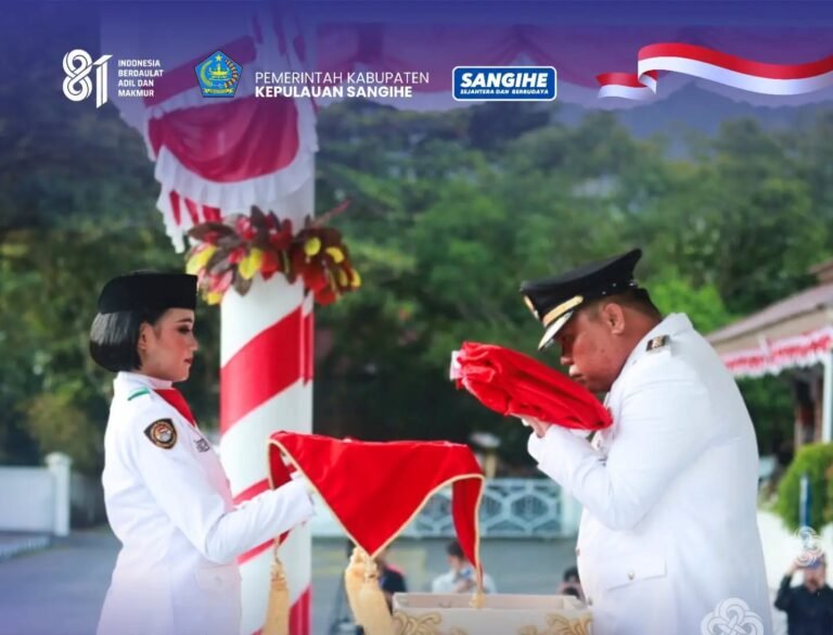 Wakil Bupati Thendris Bulahari Irup Upacara Penurunan Bendera Merah Putih