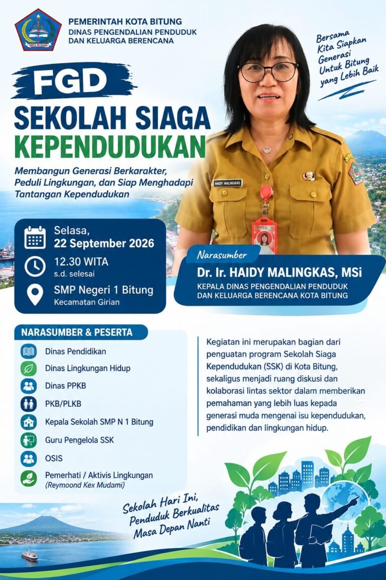 Hari Ini, FGD Sekolah Siaga Kependudukan Digelar di Bitung
