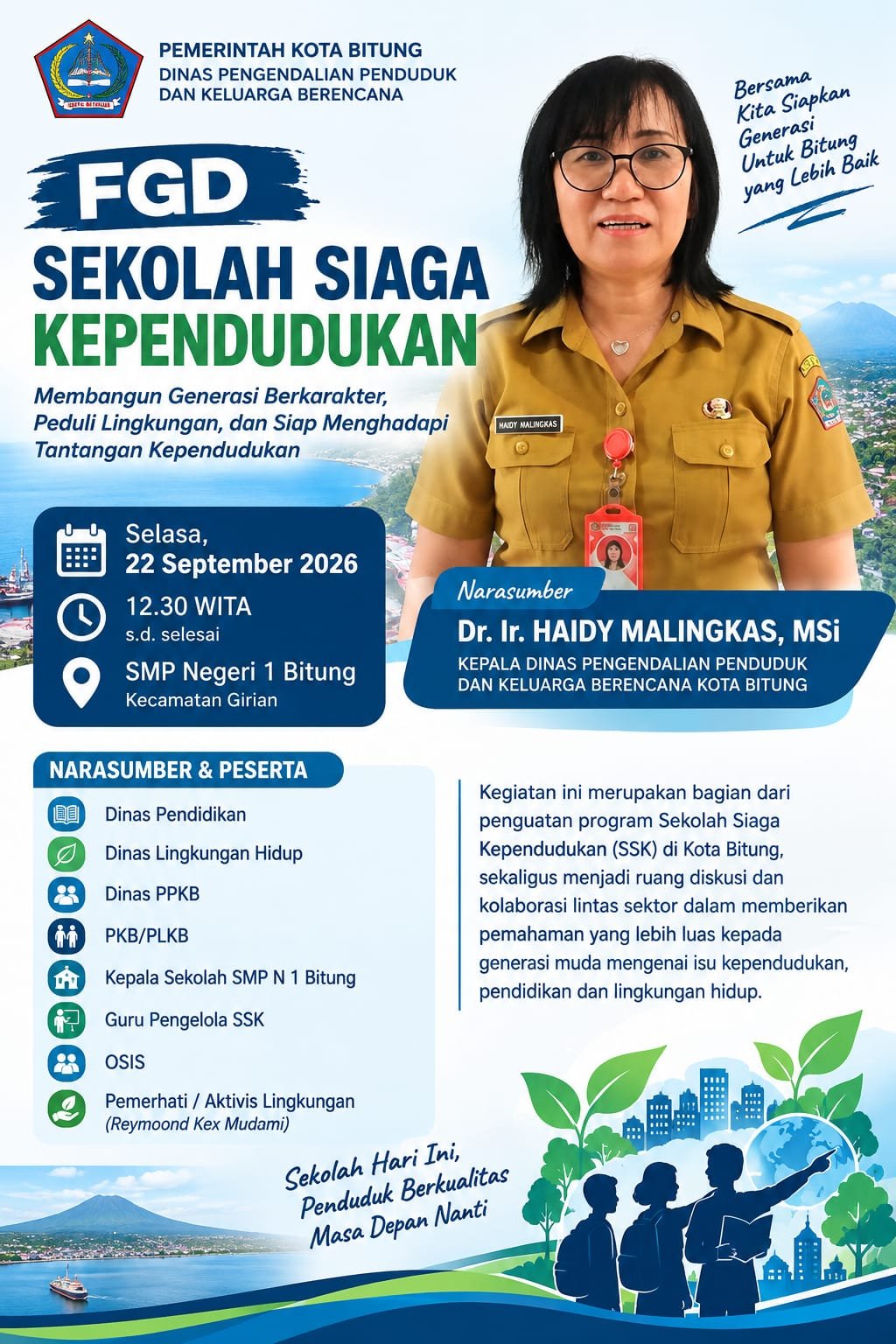 Hari Ini, FGD Sekolah Siaga Kependudukan Digelar di Bitung