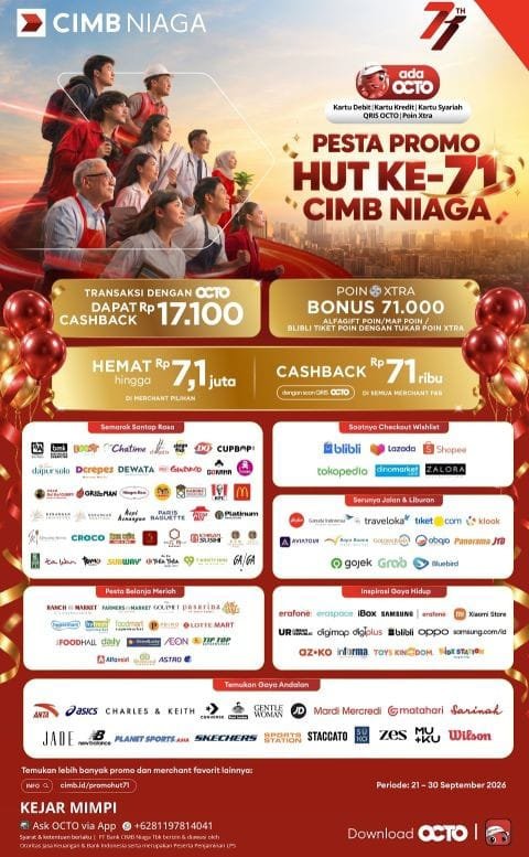 Tegaskan Komitmen Digitalisasi dan Kontribusi Sosial, CIMB Niaga Genap 71 Tahun